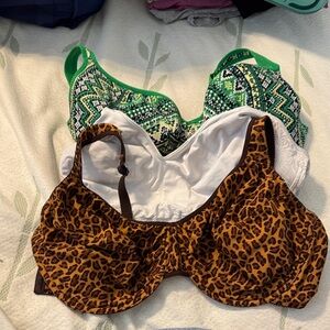Leopard and Geometric Print Bras